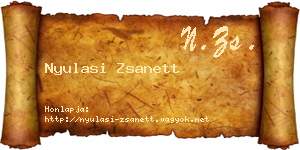 Nyulasi Zsanett névjegykártya